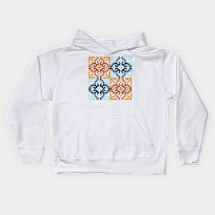 Spanish tiles two colour pattern Kids Hoodie